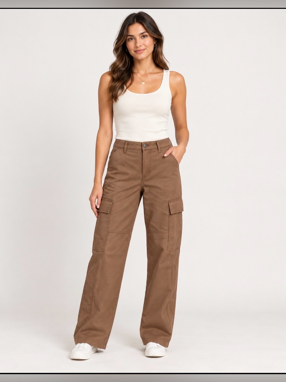 Sanctuary Wide-Leg Cargo Pants in Brown Size 25